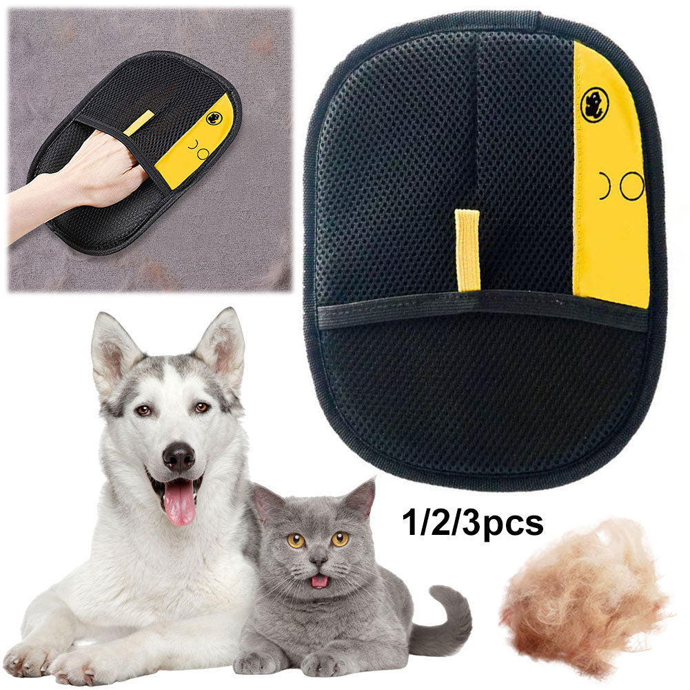2Pcs/3Pcs Pet Hair Remover Mitt – Deshedding Brush Gloves for Dogs, Cats & Rabbits with Long/Short/Curly Hair