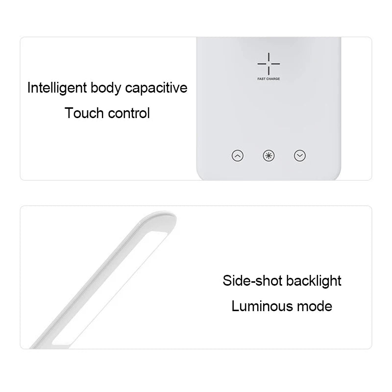 Wireless Charging Desk Lamp – Modern Minimalist Touch LED Lamp with USB Charging