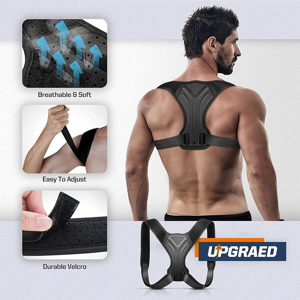 Back Shoulder Posture Corrector Belt – Adjustable Clavicle & Spine Support for Men, Women & Teens