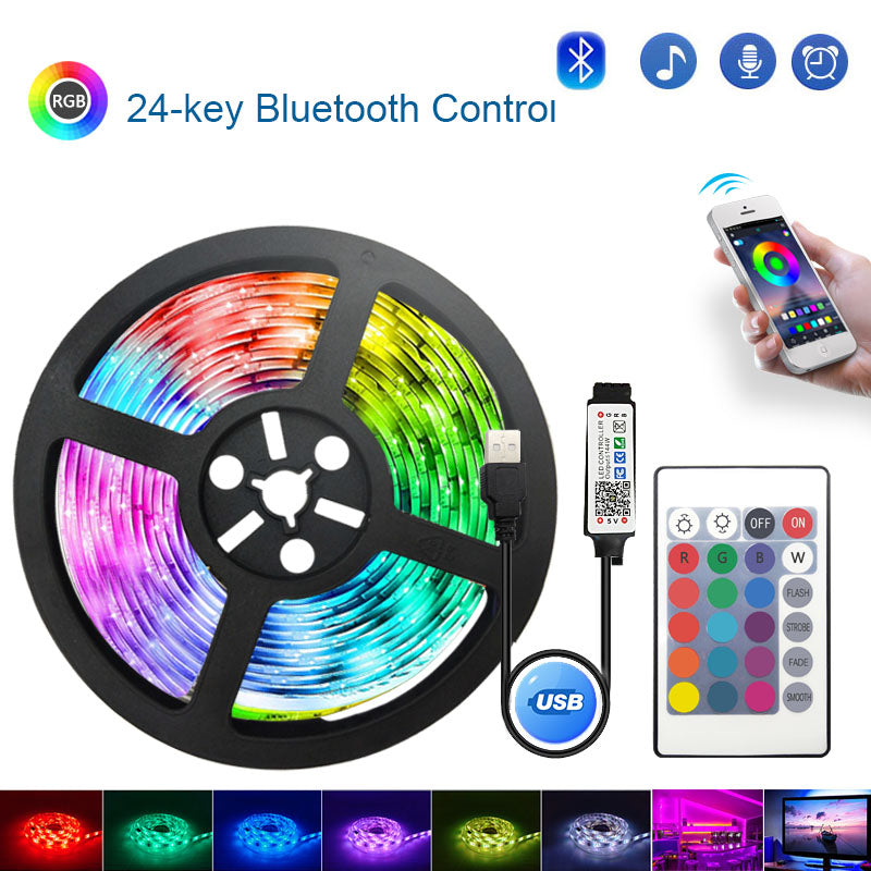 USB LED Strip Lights – RGB Color Changing with 3/24-Key, Bluetooth, or WiFi Controller, App & Alexa Compatible