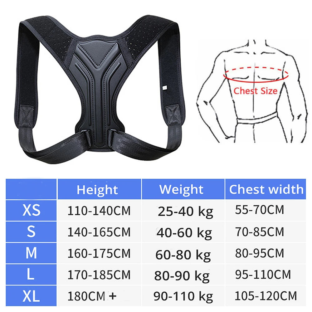 Back Shoulder Posture Corrector Belt – Adjustable Clavicle & Spine Support for Men, Women & Teens