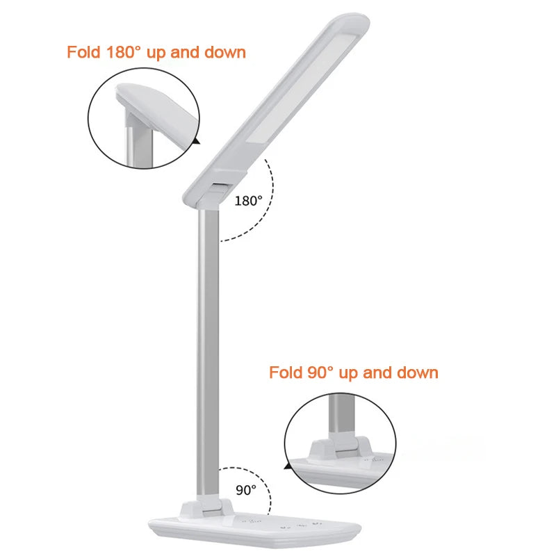 Wireless Charging Desk Lamp – Modern Minimalist Touch LED Lamp with USB Charging