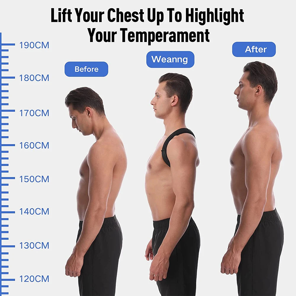 Back Shoulder Posture Corrector Belt – Adjustable Clavicle & Spine Support for Men, Women & Teens