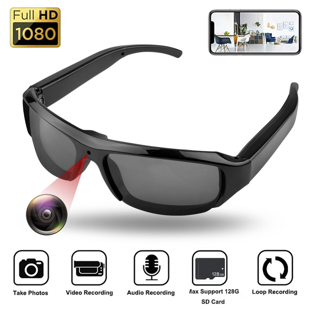 HD 1080p Camera Sunglasses with Built-In Video Recorder – Stylish Smart Glasses for Outdoor & Sports